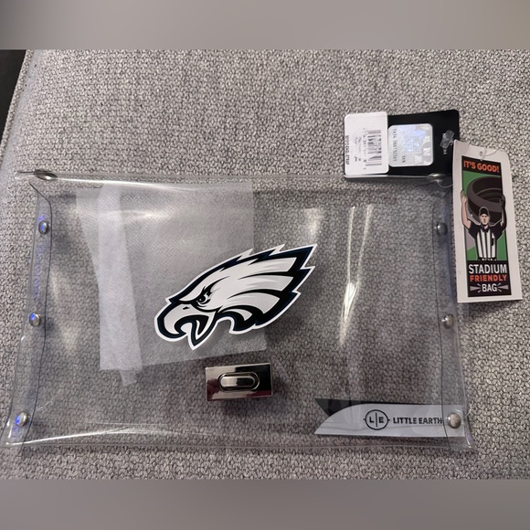 NWT Philadelphia Eagles clear envelope purse - Picture 2 of 3